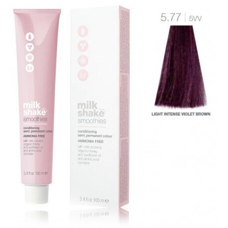 Matu krāsa MilkShake Smoothies Semi Permanent Color, 5.77 Light Chestnut Intense Violet, 100 ml cena un informācija | Matu krāsas | 220.lv
