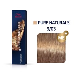 Profesionāla matu krāsa Wella Professionals Koleston Perfect Me+, 9/03 Very Light Blonde Natural Gold, 60 ml cena un informācija | Matu krāsas | 220.lv