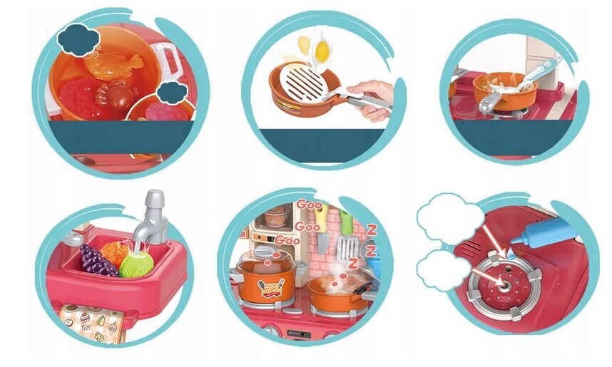 Bērnu mini-virtuvīte ar skaņas un apgaismojuma efektiem un Kinderplay piederumiem. цена и информация | Rotaļlietas meitenēm | 220.lv