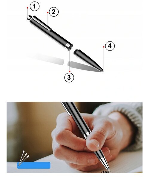 Pildspalva, mini spiegu ierakstītājs, atmiņas karte, 20H HQ cena un informācija | Adapteri un USB centrmezgli | 220.lv