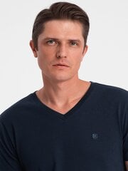 мужская футболка с v-образным вырезом - темно-синяя v2 om-tsct-0106 124564-7 цена и информация | Мужские футболки | 220.lv