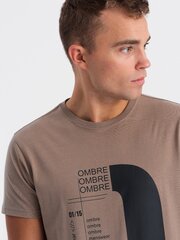 T-krekls vīriešiem Ombre Clothing 124250-7, bēšs cena un informācija | Vīriešu T-krekli | 220.lv