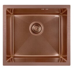 Nerūsējošā tērauda izlietne bronzas ar sifonu 117817 cena un informācija | Virtuves izlietnes | 220.lv