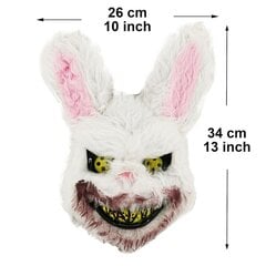 Маска для лица на Хэллоуин, белый кролик цена и информация | Карнавальные костюмы, парики и маски | 220.lv
