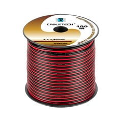 Skaļruņu kabelis 1,5 mm melns/arkans cena un informācija | Auduma vadi un spaiļu bloki | 220.lv