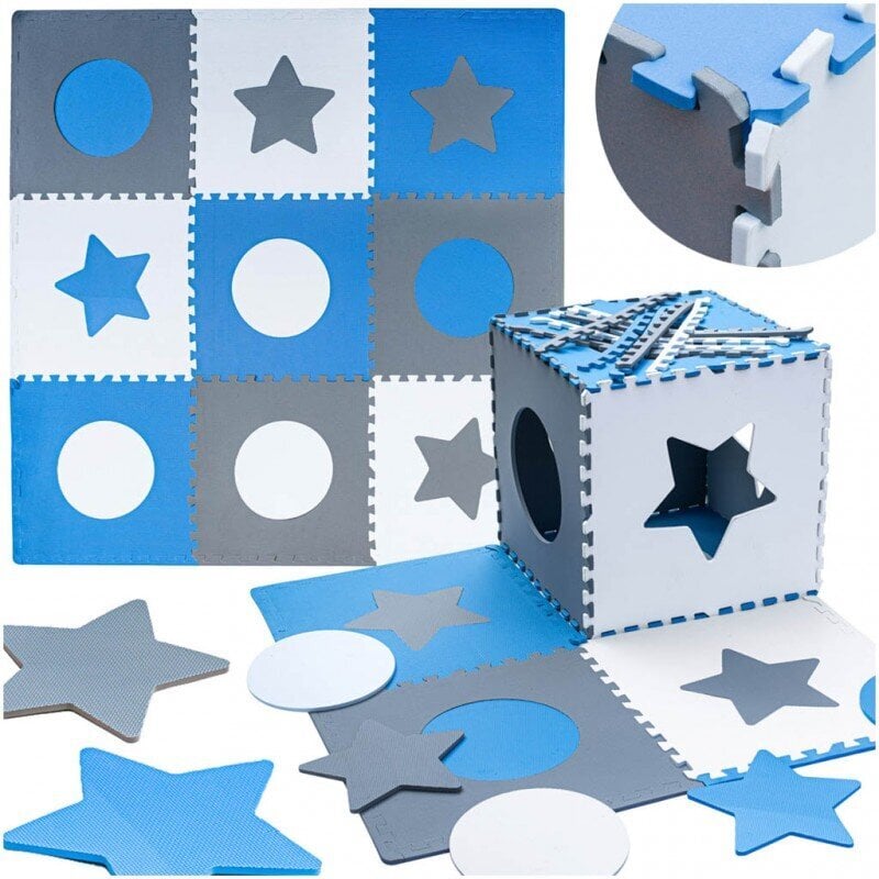 Putuplasta puzles paklājiņš bērniem, 180x180 cm, 9 d. cena un informācija | Attīstošie paklājiņi | 220.lv