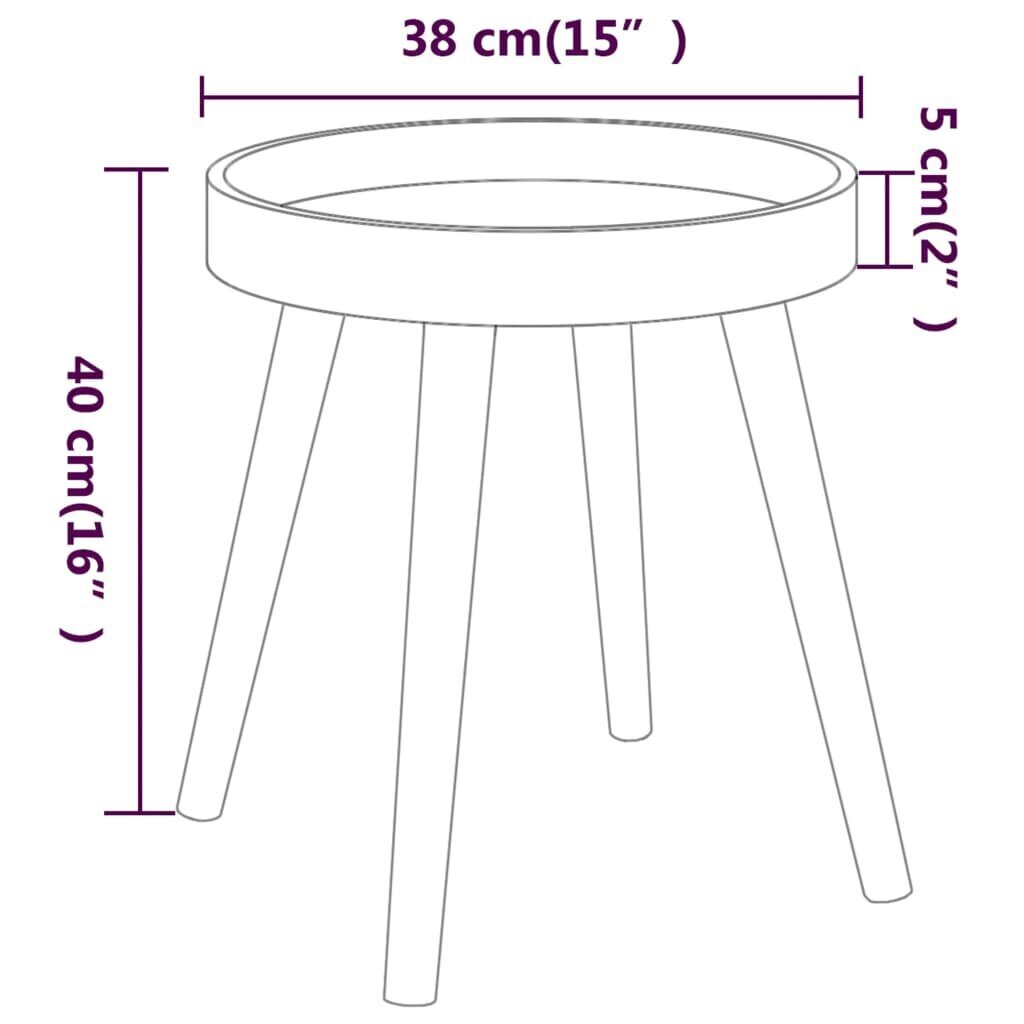 Mazs galdiņš vidaXL, Apstrādāts koks/priede, 38x38x40cm, balts cena un informācija | Žurnālgaldiņi | 220.lv