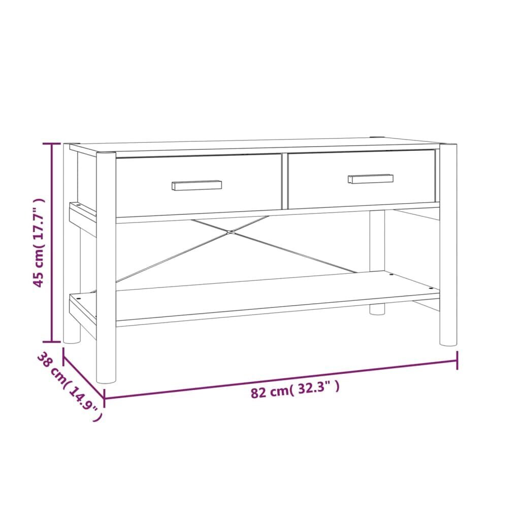 TV skapis, melns, 82x38x45cm cena un informācija | TV galdiņi | 220.lv