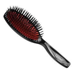 Щетка для волос Eurostil Gusset Brush Nylon Medium, черная, 1 шт. цена и информация | Расчески, щетки для волос, ножницы | 220.lv