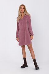 M714 Платье-свитер плиссе - малиновый цена и информация | Платья | 220.lv