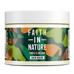 Barojoša matu maska ​Faith in Nature Hair Mask ​ar šī sviestu un argana eļļu, 300 ml cena un informācija | Matu uzlabošanai | 220.lv