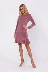 M714 Платье-свитер плиссе - малиновый цена и информация | Платья | 220.lv