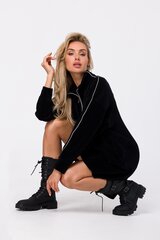 M714 Платье-свитер с напуском - черный цена и информация | Платья | 220.lv