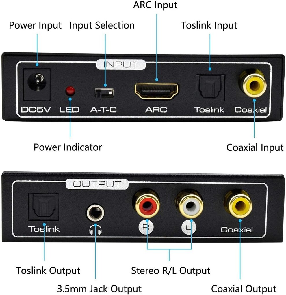 Amanka digitālais HDMI analogais pārveidotājs, 3,5 mm cena un informācija | Kabeļi un vadi | 220.lv