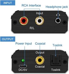 Amanka analogais-digitālais pārveidotājs RCA RCA + 3,5 mm цена и информация | Аксессуары для телевизоров и Smart TV | 220.lv