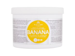 Маска для волос Kallos Cosmetics KJMN Banana Strengthening, 500 мл цена и информация | Распылите крем-спрей на волосы на расстоянии 20-25 см, расчешите их расческой. | 220.lv