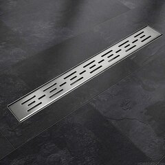 Tērauda lineārā drenāžas caurule ar nelielu sifonu grīdas dušai 110cm matrix inox cena un informācija | Dušas trapi | 220.lv