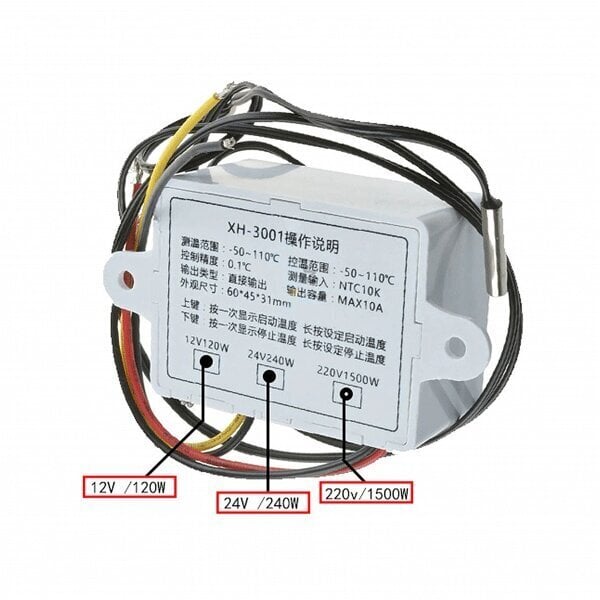 Termostats 230v xh-w3001 цена и информация | Taimeri, termostati | 220.lv