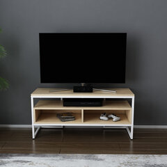 TV galdiņš Asir, 110x35x49,9 cm, balts/brūns cena un informācija | TV galdiņi | 220.lv