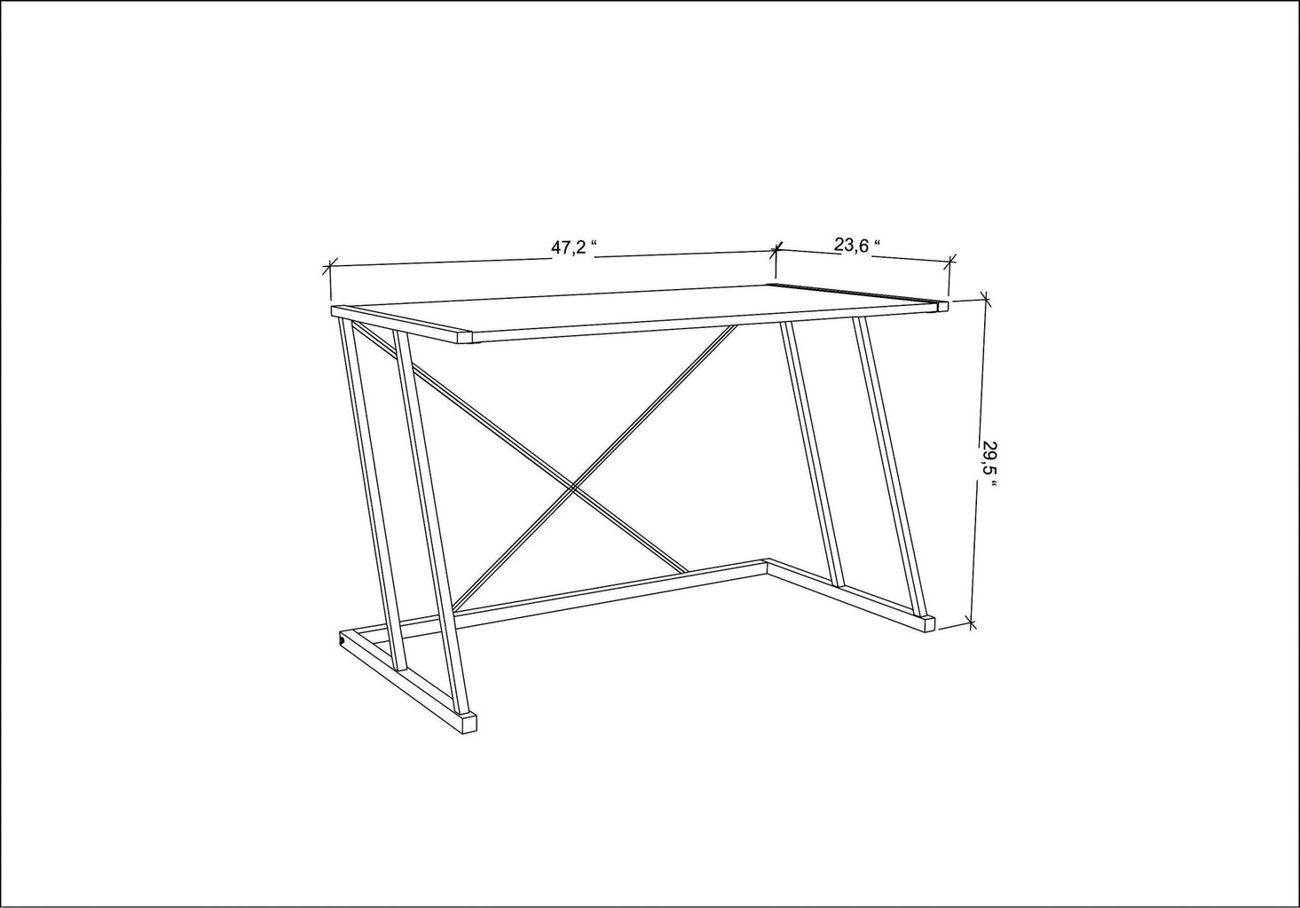 Galds Asir, 114x60x75 cm, balts/bēšs cena un informācija | Datorgaldi, rakstāmgaldi, biroja galdi | 220.lv