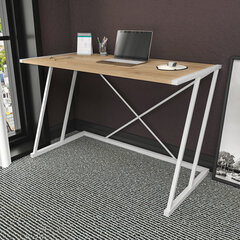 Galds Asir, 114x60x75 cm, balts/bēšs cena un informācija | Datorgaldi, rakstāmgaldi, biroja galdi | 220.lv