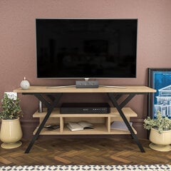TV galdiņš Asir, 120x35x55 cm, melns/bēšs cena un informācija | TV galdiņi | 220.lv