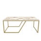 Kafijas galdiņš Asir, 120x60x48 cm, balts/zelts cena un informācija | Žurnālgaldiņi | 220.lv
