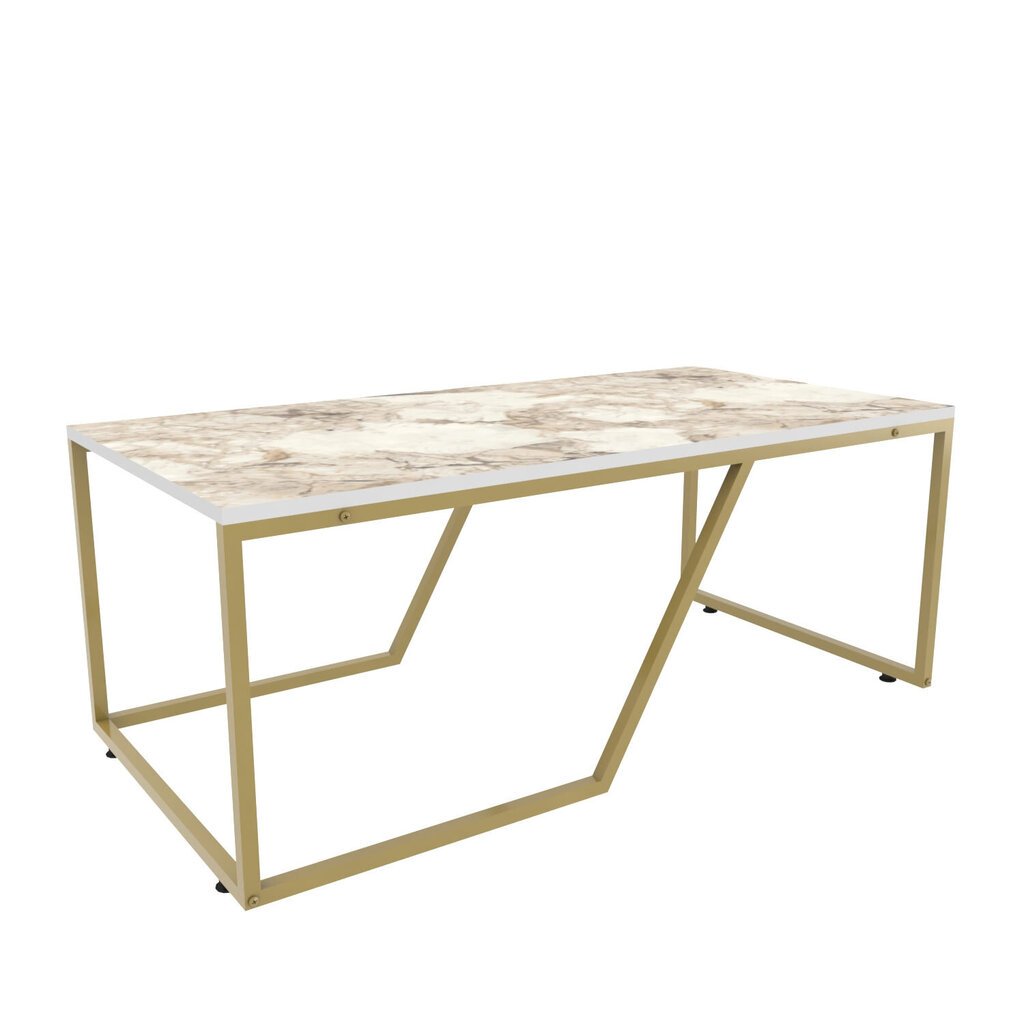 Kafijas galdiņš Asir, 120x60x48 cm, balts/zelts цена и информация | Žurnālgaldiņi | 220.lv