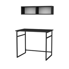 Galds Asir, 90x60x75 cm, melns/pelēks cena un informācija | Datorgaldi, rakstāmgaldi, biroja galdi | 220.lv