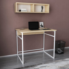 Стол, Асир, 90x60x75 см, белый/коричневый цена и информация | Компьютерные, письменные столы | 220.lv