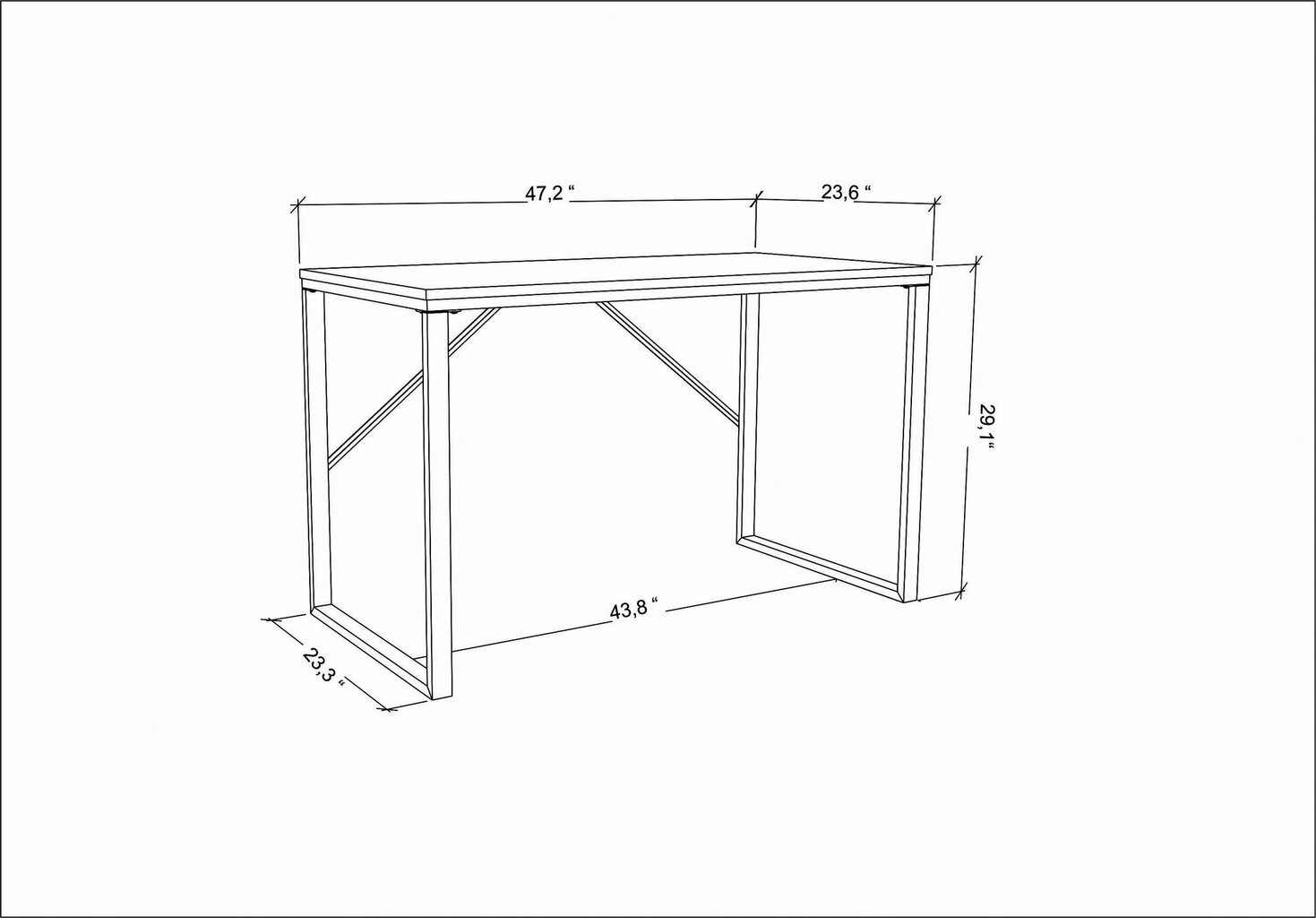 Galds Asir, 120x60x74 cm, melns/pelēks cena un informācija | Datorgaldi, rakstāmgaldi, biroja galdi | 220.lv