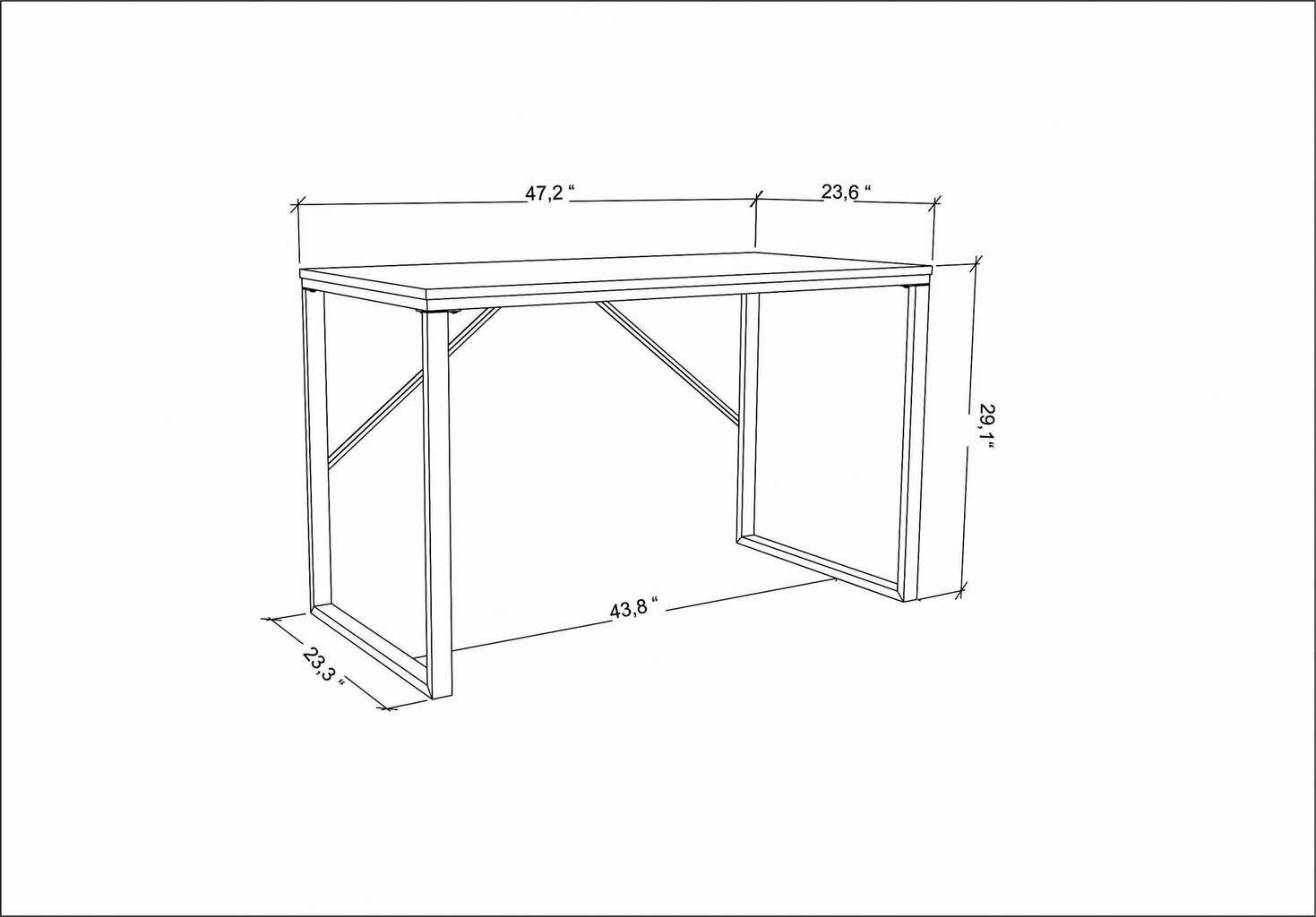 Galds Asir, 120x60x74 cm, melns/gaiši brūns cena un informācija | Datorgaldi, rakstāmgaldi, biroja galdi | 220.lv