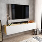 TV statīvs Asir, 159,7x36,8x34,1 cm, balts/bēšs cena un informācija | TV galdiņi | 220.lv