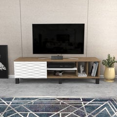 TV galdiņš Asir, 140x35x40,3 cm, balts/brūns cena un informācija | TV galdiņi | 220.lv