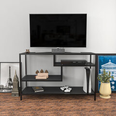 TV statīvs Asir, 120x39x75 cm, pelēks/melns cena un informācija | TV galdiņi | 220.lv