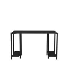 Galds Asir, 125,2x60x73,8 cm, melns/pelēks cena un informācija | Datorgaldi, rakstāmgaldi, biroja galdi | 220.lv