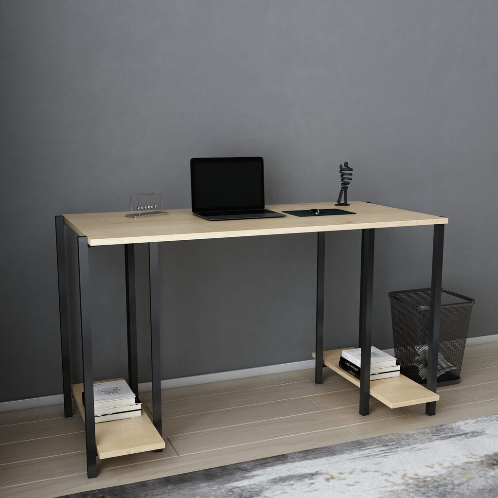 Galds Asir, 125,2x60x73,8 cm, melns/brūns cena un informācija | Datorgaldi, rakstāmgaldi, biroja galdi | 220.lv