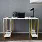 Galds Asir, 125,2x60x73,8 cm, zelts/balts cena un informācija | Datorgaldi, rakstāmgaldi, biroja galdi | 220.lv