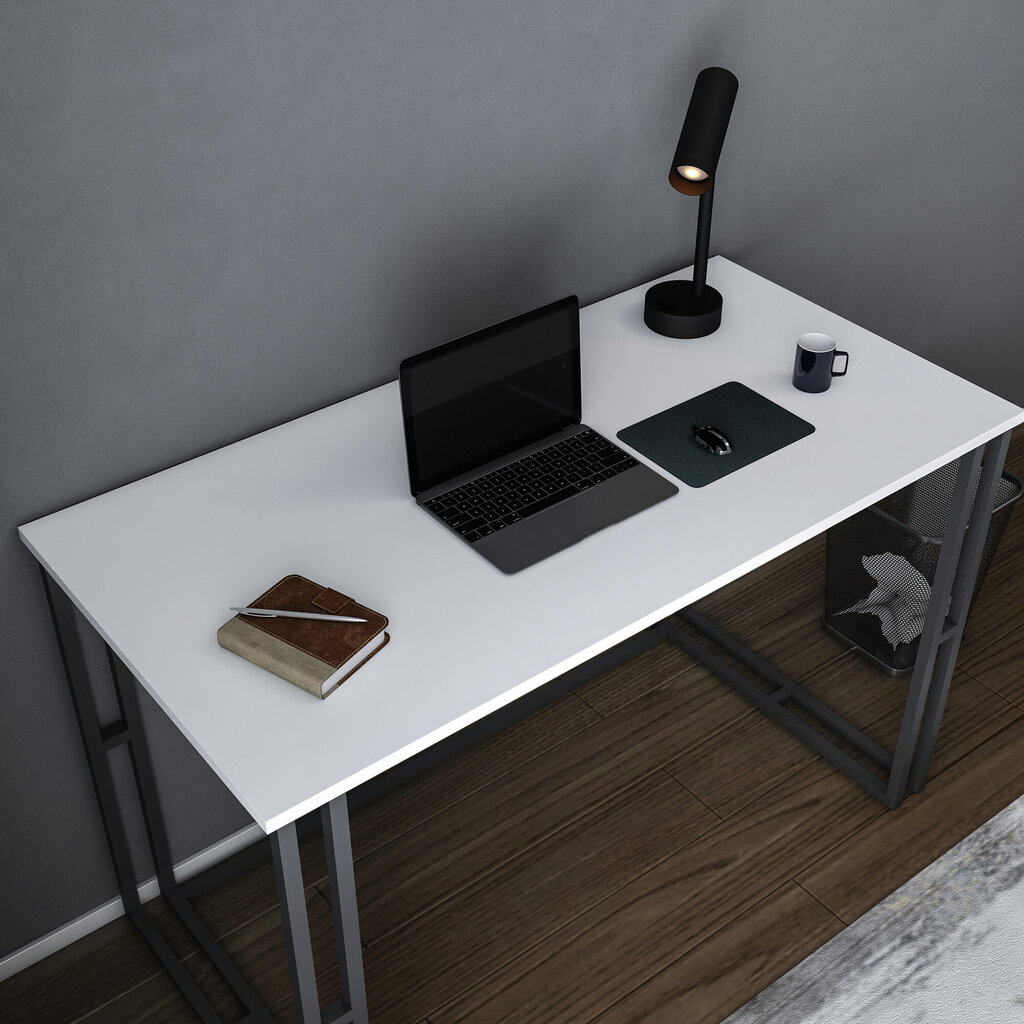 Galds Asir, 120x60x74,8 cm, melns/balts cena un informācija | Datorgaldi, rakstāmgaldi, biroja galdi | 220.lv