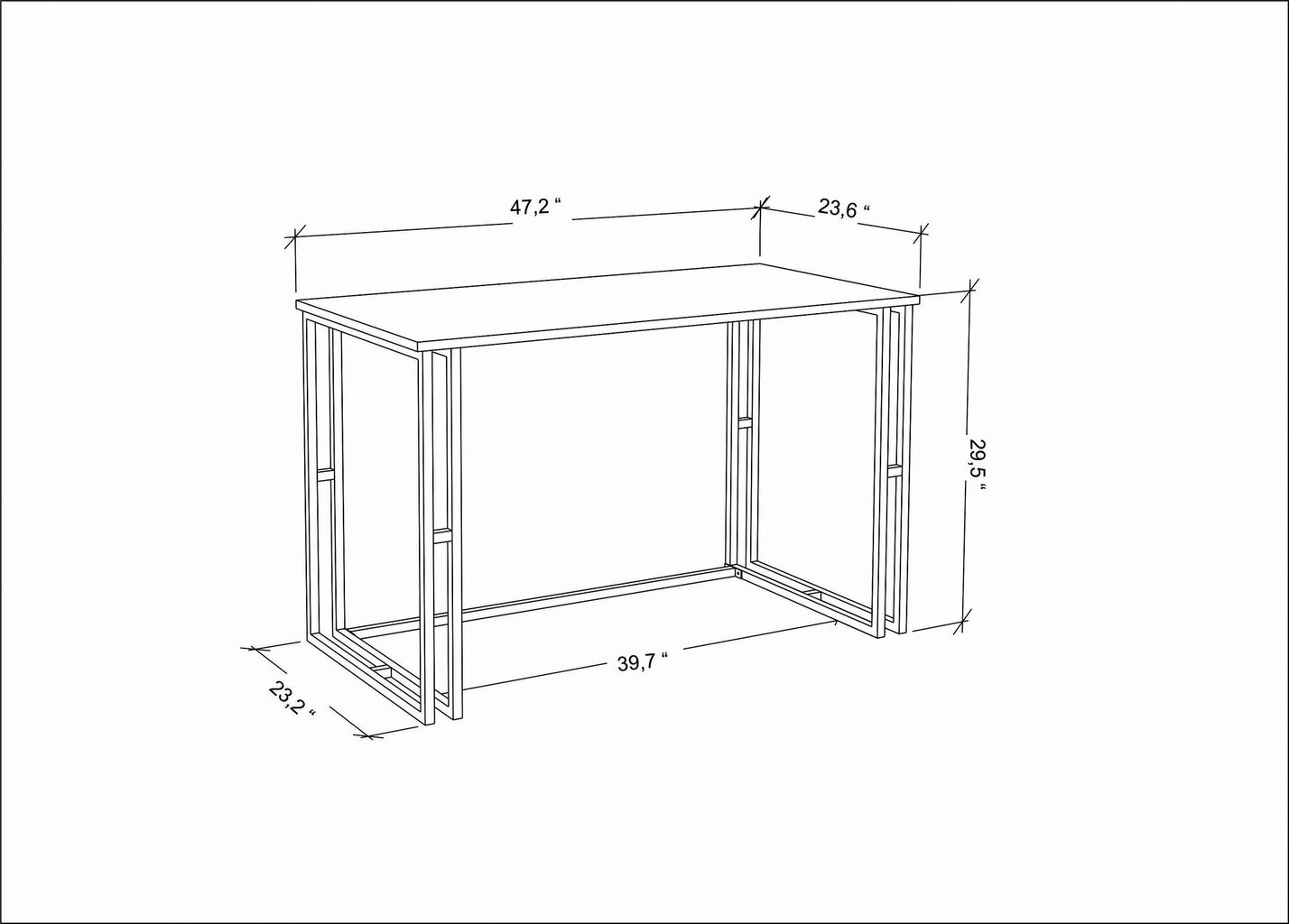 Galds Asir, 120x60x74,8 cm, melns/balts cena un informācija | Datorgaldi, rakstāmgaldi, biroja galdi | 220.lv