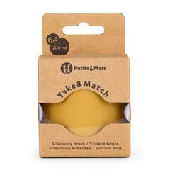 Silikona krūze Petite&Mars Take&Match Intense Ochra, dzeltena, 6m+, 200 ml cena un informācija | Bērnu pudelītes un to aksesuāri | 220.lv