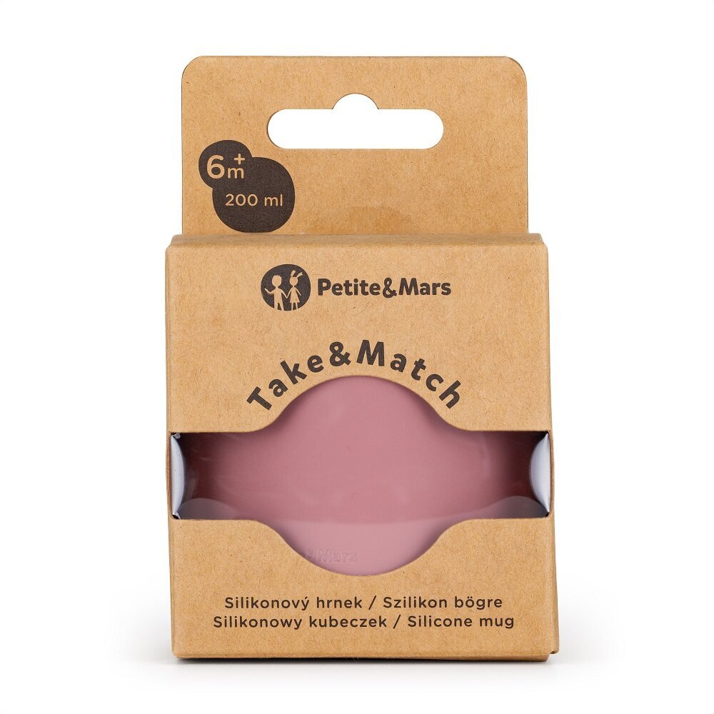 Silikona krūze Petite&Mars Take&Match Dusty Rose, rozā 6m+, 200 ml cena un informācija | Bērnu pudelītes un to aksesuāri | 220.lv