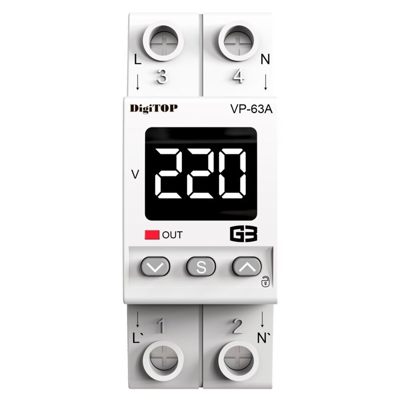 Sprieguma relejs DigiTOP VP-63G3W cena un informācija | Elektrības slēdži, rozetes | 220.lv