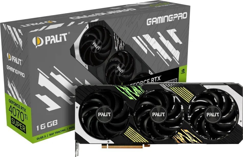 Palit GeForce RTX 4070 Ti Super GamingPro (NED47TS019T2-1043A) cena un informācija | Videokartes (GPU) | 220.lv