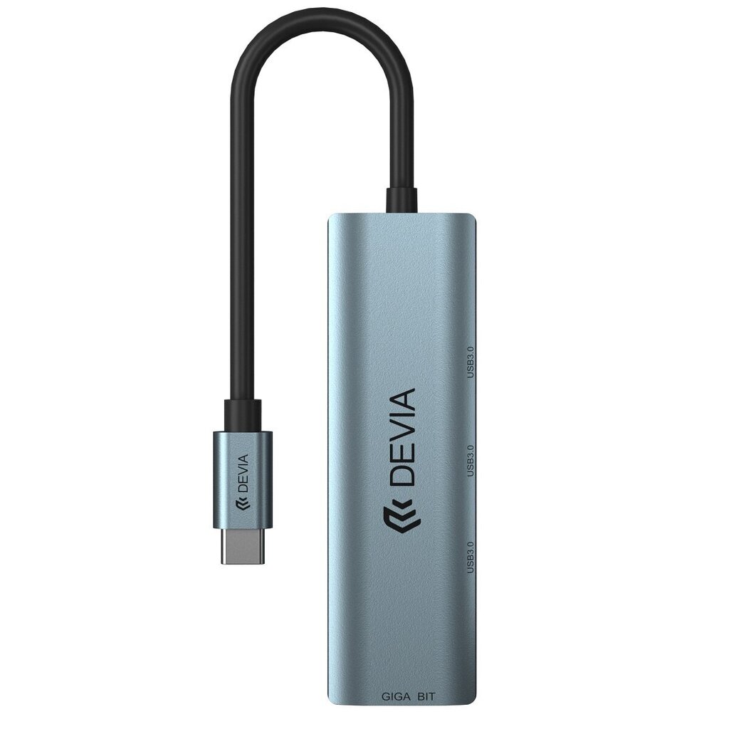 Devia USB-C/4xUSB3.0, 0.1 m cena un informācija | Kabeļi un vadi | 220.lv