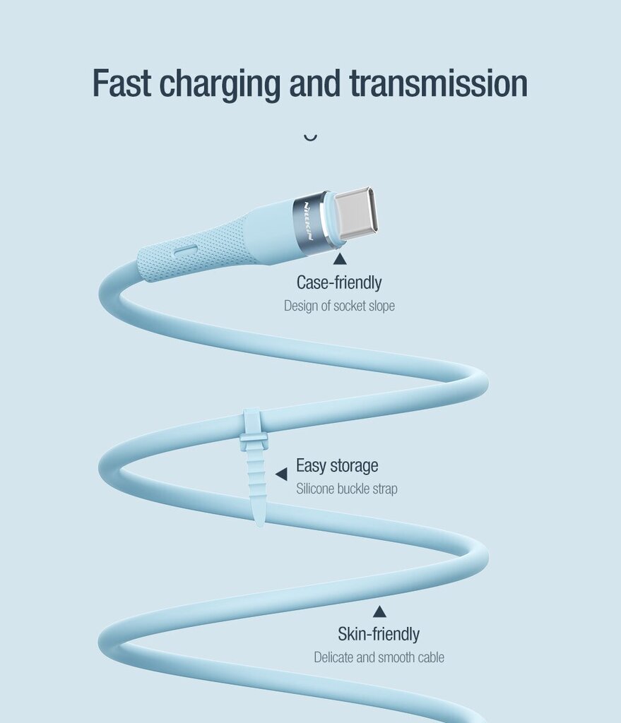 Nillkin USB-C/USB-C, 1.2 m cena un informācija | Kabeļi un vadi | 220.lv