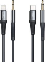 XO cable audio NB-R193A jack 3,5mm - Lightning 1,0 m black цена и информация | Кабели и провода | 220.lv