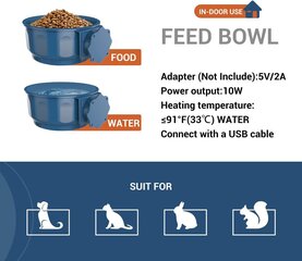 Миска с нагревом воды для домашних питомцев цена и информация | Миски, ящики для корма | 220.lv