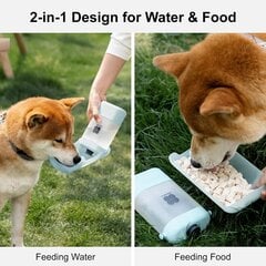 Переносная бутылка для воды для собак 4in1, синяя цена и информация | Миски, ящики для корма | 220.lv