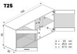 Sienas vitrīnas skapis, Extreme Furniture, T25, balts ar brūnu cena un informācija | Vitrīnas, bufetes | 220.lv